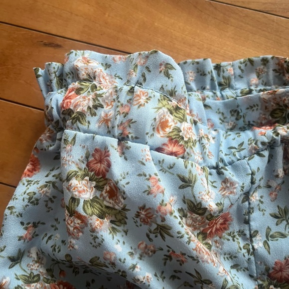 Paper bag waist wide leg pants 9 - Picture 7 of 14